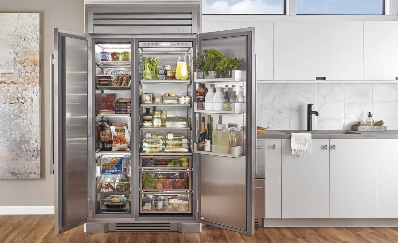 true tr 42sbs ss b 42 side by side refrigeratorfreezer stainless steel 1