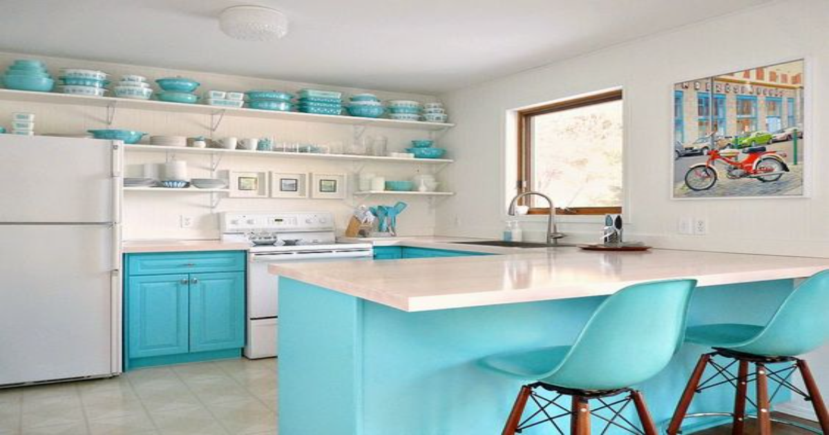 aqua blue cookware